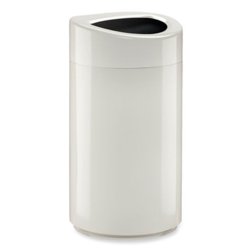 Picture of Open Top Oval Waste Receptacle, 14 gal, Steel, White, Ships in 1-3 Business Days