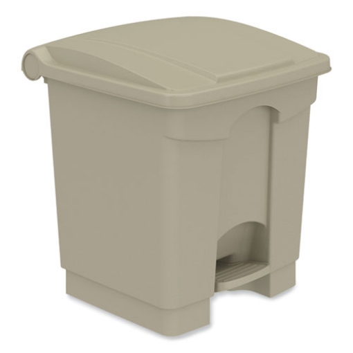 Picture of Plastic Step-On Receptacle, 20 gal, Metal, Tan, Ships in 1-3 Business Days