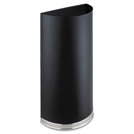 Picture of Half-Round Receptacle, 12.5 gal, Steel, Black