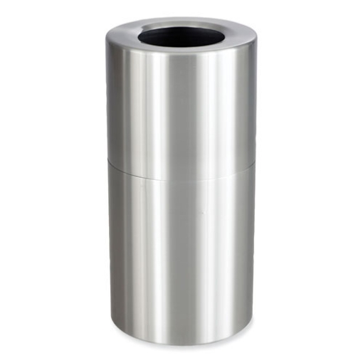 Picture of Single Recycling Receptacle, 20 gal, Steel, Brushed Aluminum, Ships in 1-3 Business Days