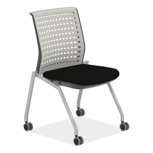 Picture of Thesis Training Chair w/Static Back, Max 250 lb, 18" High Black Seat, Gray Back/Base, 2/Carton, Ships in 1-3 Business Days