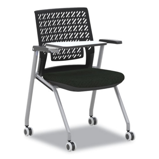 Picture of Thesis Training Chair w/Flex Back and Tablet, Max 250 lb, 18" High Black Seat, Gray Base, 2/Carton,Ships in 1-3 Business Days