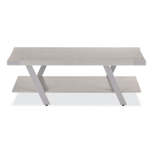 Picture of Coffee Table, Rectangular, 51 x 23.78 x 16, White Ash Top, Silver Base , Ships in 1-3 Business Days