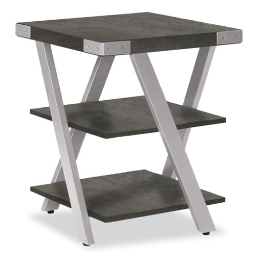 Picture of End Table, Square, 20 x 20 x 25, Stone Gray Top, Silver Base, Ships in 1-3 Business Days