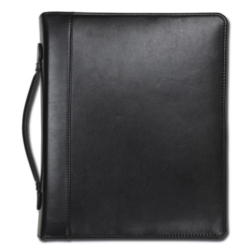 Picture of Leather Multi-Ring Zippered Portfolio, Two-Part, 1" Cap, 11 X 13 1/2, Black