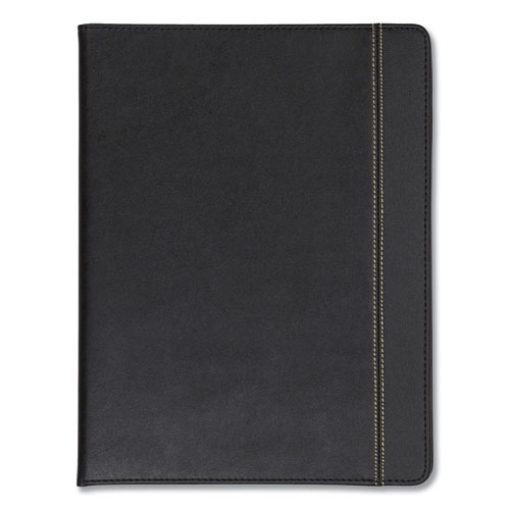 Picture of Slimline Padfolio, Leather-Look/faux Reptile Trim, Writing Pad, Black