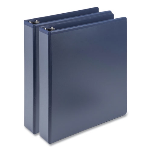 Picture of earth's choice plant-based boho d-ring view binders, 1.5" capacity, 11 x 8.5, indigo, 2/pack