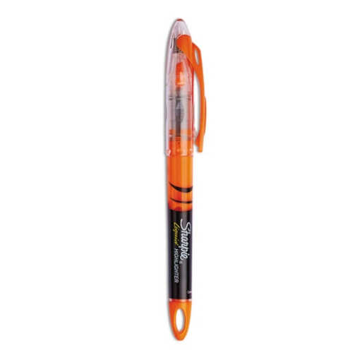 Picture of Liquid Pen Style Highlighters, Fluorescent Orange Ink, Chisel Tip, Orange/black/clear Barrel, Dozen