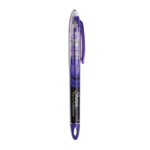 Picture of Liquid Pen Style Highlighters, Fluorescent Purple Ink, Chisel Tip, Purple/black/clear Barrel, Dozen