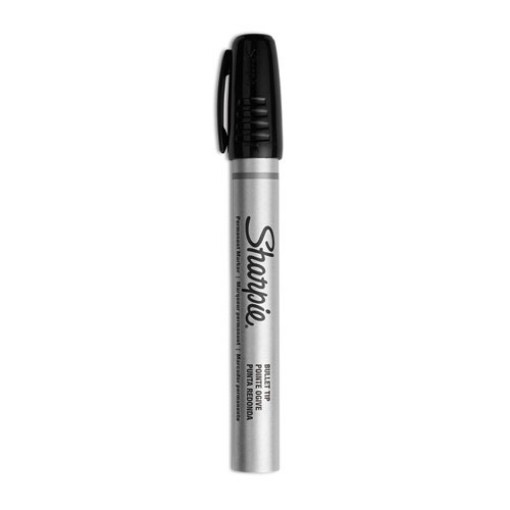 Picture of Durable Metal Barrel Permanent Marker, Medium Bullet Tip, Black