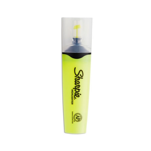 Picture of Clearview Tank-Style Highlighter, Fluorescent Yellow Ink, Chisel Tip, Yellow/black/clear Barrel, Dozen