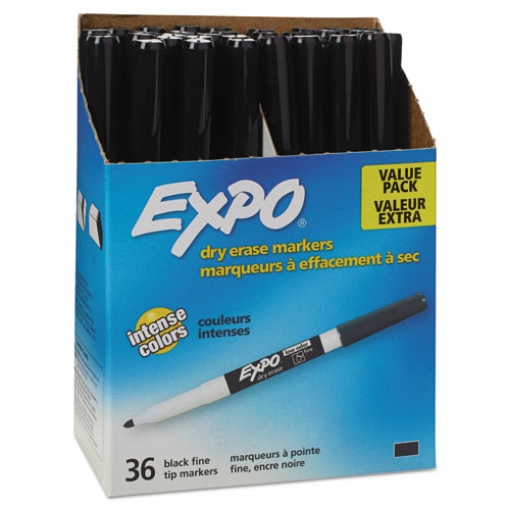 Picture of Low-Odor Dry-Erase Marker Value Pack, Fine Bullet Tip, Black, 36/box