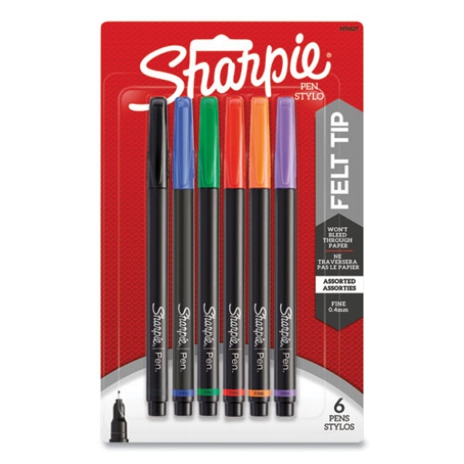 Picture of Water-Resistant Ink Porous Point Pen, Stick, Fine 0.4 Mm, Assorted Ink And Barrel Colors, 6/pack