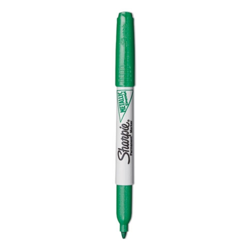 Picture of Metallic Fine Point Permanent Markers, Fine Bullet Tip, Green, Dozen