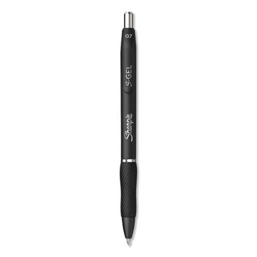 Picture of S-Gel High-Performance Gel Pen, Retractable, Medium 0.7 Mm, Black Ink, Black Barrel, Dozen