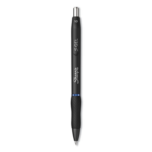 Picture of S-Gel High-Performance Gel Pen, Retractable, Bold 1 Mm, Blue Ink, Black Barrel, Dozen