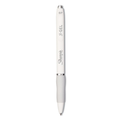 Picture of S-Gel Fashion Barrel Gel Pen, Retractable, Medium 0.7 Mm, Black Ink, Pearl White Barrel, Dozen