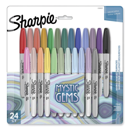 Picture of Mystic Gems Markers, Fine Bullet Tip, Assorted, 24/pack