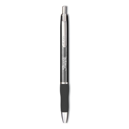 Picture of S-Gel Premium Metal Barrel Gel Pen, Retractable, Medium 0.7 Mm, Black Ink, Gun Metal Gray Barrel, Dozen