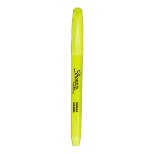 Picture of Pocket Style Highlighters, Fluorescent Yellow Ink, Chisel Tip, Yellow Barrel, Dozen