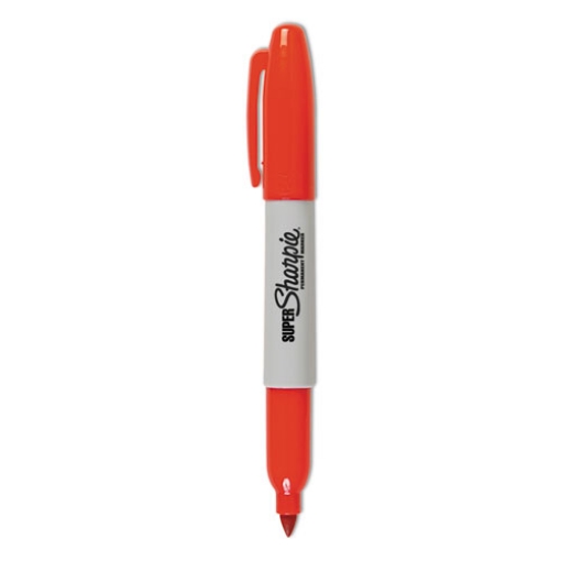 Picture of Super Permanent Marker, Fine Bullet Tip, Red, Dozen