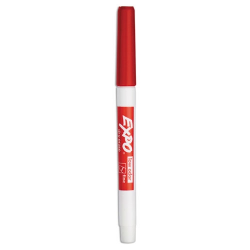 Picture of Low-Odor Dry-Erase Marker, Fine Bullet Tip, Red, Dozen