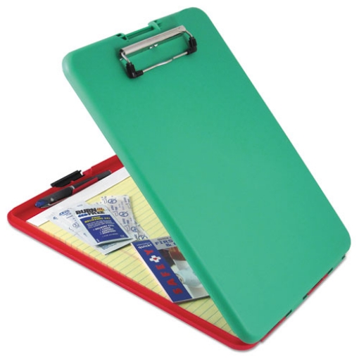 Picture of SlimMate Show2Know Safety Organizer, 0.5" Clip Capacity, Holds 8.5 x 11 Sheets, Red/Green