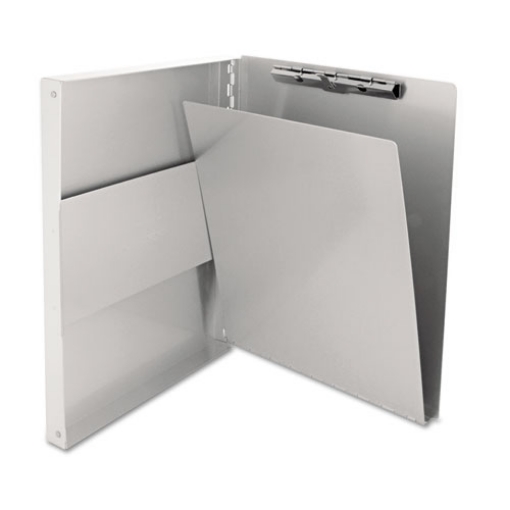 Picture of Snapak Aluminum Side-Open Forms Folder, 0.5" Clip Capacity, Holds 8.5 x 11 Sheets, Silver