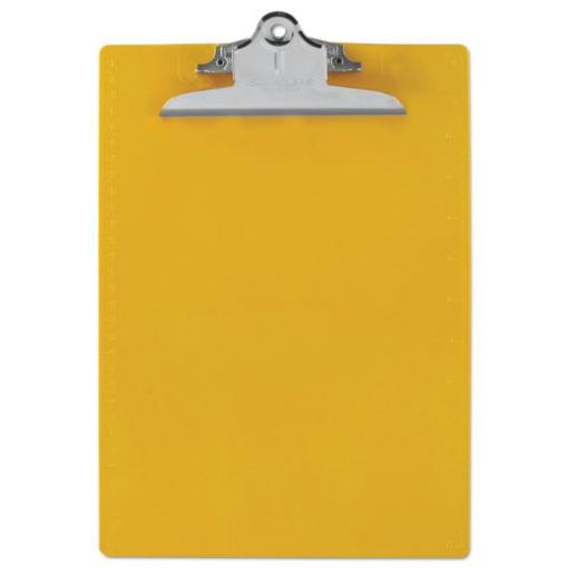 Picture of Recycled Plastic Clipboard with Ruler Edge, 1" Clip Capacity, Holds 8.5 x 11 Sheets, Yellow