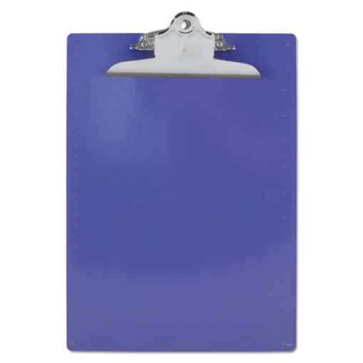 Picture of Recycled Plastic Clipboard with Ruler Edge, 1" Clip Capacity, Holds 8.5 x 11 Sheets, Purple