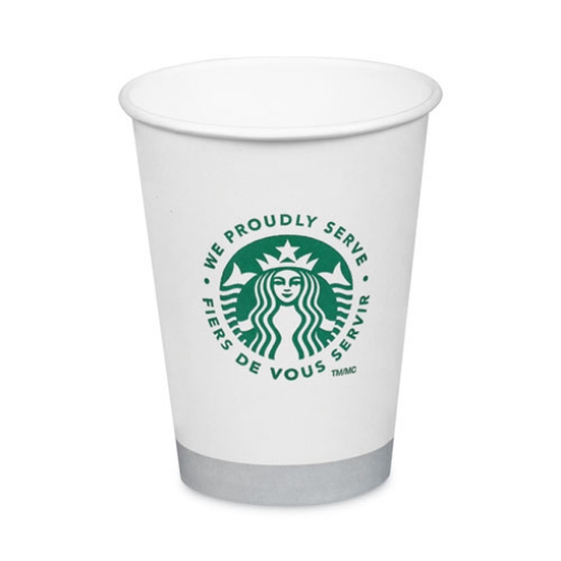 Picture of Hot Cups, 12 Oz, White With Green Starbucks Logo, 1,000/carton