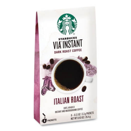 Picture of via ready brew coffee, 0.11 oz, italian roast, 8 packets/bag, 12 bags/carton