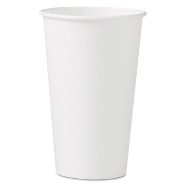 Picture of Single-Sided Poly Paper Hot  Cups, 16 oz, White, 50 Sleeve, 20 Sleeves/Carton