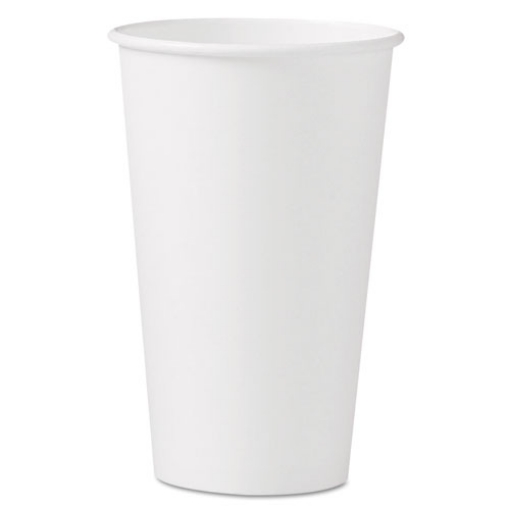 Picture of Single-Sided Poly Paper Hot  Cups, 16 oz, White, 50 Sleeve, 20 Sleeves/Carton