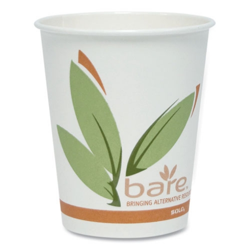 Picture of Bare Eco-Forward Recycled Content PCF Paper Hot Cups, ProPlanet Seal, 10 oz, Green/White/Beige, 1,000/Carton