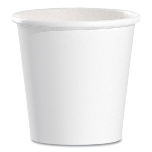 Picture of single-sided poly paper hot cups, 4 oz, white, 50 bag, 20 bags/carton