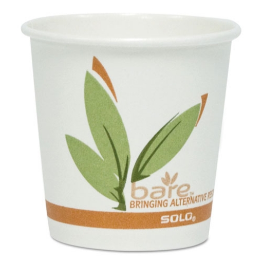 Picture of Bare Eco-Forward Recycled Content PCF Paper Hot Cups, ProPlanet Seal, 8 oz, Green/White/Beige, 1,000/Carton