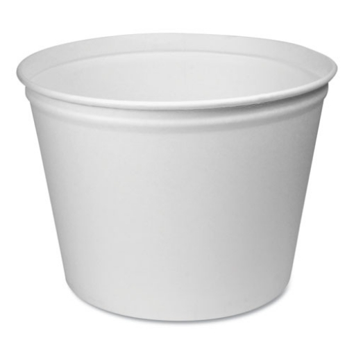 Picture of Double Wrapped Paper Bucket, Unwaxed, 53 oz, White, 50/Pack, 6 Packs/Carton