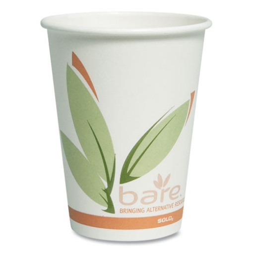 Picture of Bare Eco-Forward Recycled Content PCF Paper Hot Cups, ProPlanet Seal, 12 oz, Green/White/Beige, 1,000/Carton