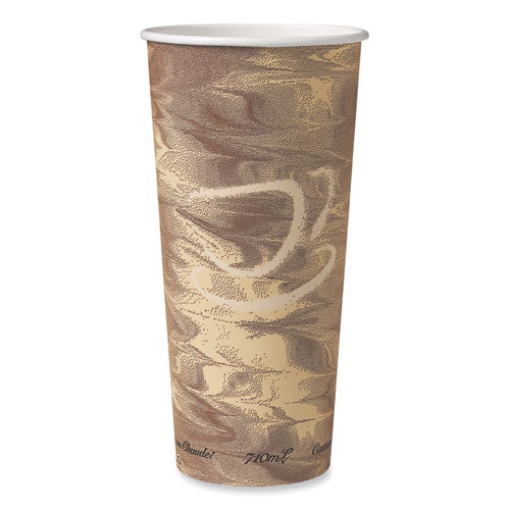 Picture of Single-Sided Poly Paper Hot Cups, 24 oz, Brown, 25/Bag, 20 Bags/Carton