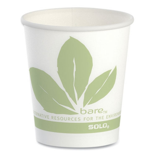 Picture of Bare Eco-Forward Treated Paper Cold Cups, ProPlanet Seal, 3 oz, White/Green, 100/Sleeve, 50 Sleeves/Carton