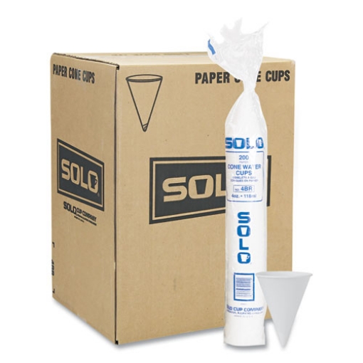 Picture of Cone Water Cups, ProPlanet Seal, Cold, Paper, 4 oz, White, 200/Bag, 25 Bags/Carton