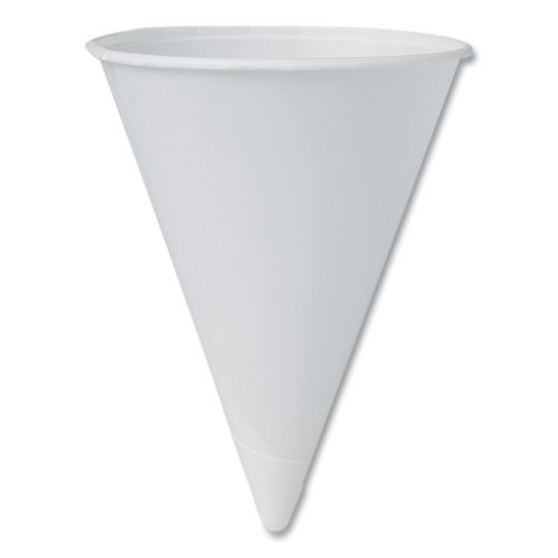 Picture of Cone Water Cups, ProPlanet Seal, Cold, Paper, 4 oz, Rolled Rim, White, 200/Bag, 25 Bags/Carton