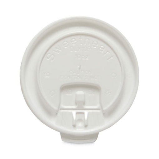 Picture of Lift Back And Lock Tab Cup Lids For Foam Cups, Fits 10 Oz Trophy Cups, White, 2,000/carton