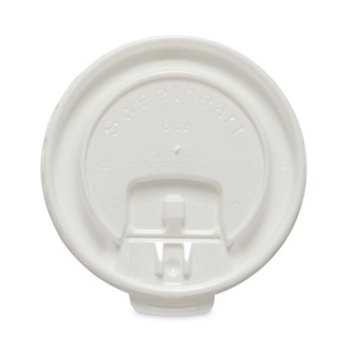 Picture of Lift Back And Lock Tab Cup Lids For Foam Cups, Fits 8 Oz Trophy Cups, White, 100/pack