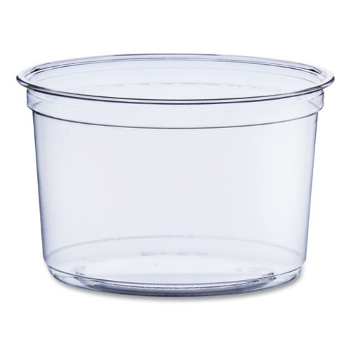 Picture of Bare Eco-Forward RPET Deli Containers, ProPlanet Seal, 16 oz, 4.6" Diameter x 3"h, Clear, Plastic, 500/Carton