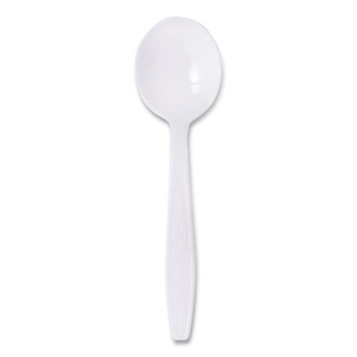 Picture of Guildware Extra Heavyweight Plastic Cutlery, Soup Spoons, White, 1,000/Carton