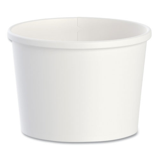 Picture of Flexstyle Double Poly Paper Containers, 12 oz, 3.6" Diameter, White, Paper, 25/Bag, 20 Bags/Carton