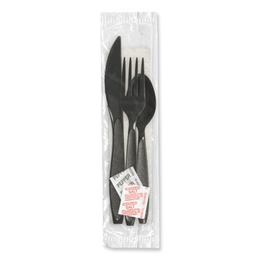 Picture of Impress Heavyweight Full-Length Polystyrene Cutlery Kit, Black, 750/Carton