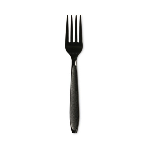 Picture of Impress Heavyweight Full-Length Polystyrene Cutlery, Fork, Black, 1,000/Carton